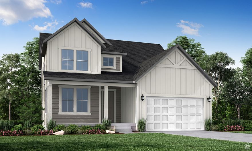 Looking for a great 2 story home in a great community? See this stylish 2050 Farmhouse - a beautifully crafted home combining timeless farmhouse charm with modern finishes. The kitchen showcases White Laminate cabinets, quartz countertops, stainless steel gas appliances, and a tile backsplash, offering both style and functionality. The open-concept layout features laminate hardwood, tile, and carpet flooring, complemented by can lighting and Christmas light outlets for convenience. The 3-car garage with an exit door and keypad provides ample space and easy access. Enjoy cozy evenings by the gas log fireplace or retreat through the glass door to the living room for quiet relaxation. The wood railing at the stairway and detailed Craftsman base and casing elevate the home's character. In the owner's bathroom, you'll find elegant quartz shower surrounds with a Euro glass door and satin & brushed nickel hardware, creating a serene spa-like retreat. With a tankless water heater for efficiency, this farmhouse is the perfect blend of comfort and sophistication.
