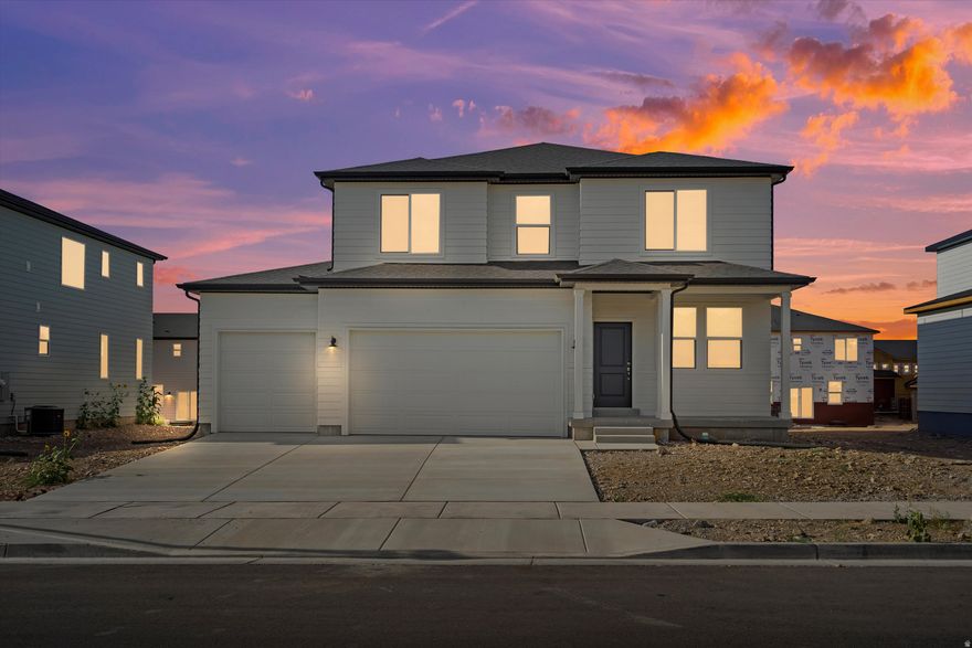 Enjoy the welcoming great room and kitchen downstairs. Upstairs, relax in the primary suite sanctuary complete with a private bathroom, walk-in closet, and linen storage. Move in ready with a washer, dryer, fridge and blinds throughout!  Unfinished basement included. Total home approx. sq. ft. 2,931.