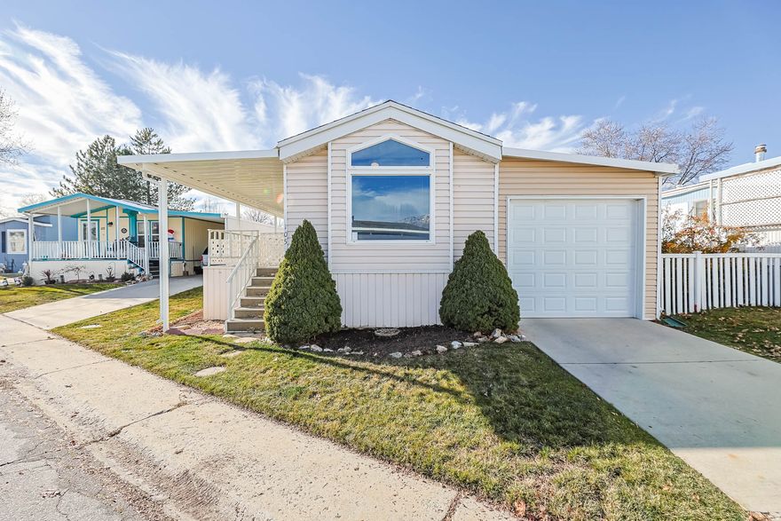 Charming 2 Bed, 2 Bath Home in Westwood Village Park! This well-maintained, move-in-ready home features brand-new LVP flooring, newer carpet, and a bright, open floor plan. Enjoy a large, covered deck with new awning, a 2-car garage, two storage sheds, and a beautifully landscaped yard. Recent upgrades include a new roof, new AC, and new dishwasher. Washer, dryer, and refrigerator are included. Located in the desirable, age-qualified (55+) Westwood Village Park community with a clubhouse, gym, pool, game room, library, and picnic areas. HOA covers water, sewer, trash, and snow removal on the main roads. Seller loved how it was a quiet and safe community! Sold as-is and priced to sell. Don't miss this one! Buyer and Buyer's Agent to verify all information.