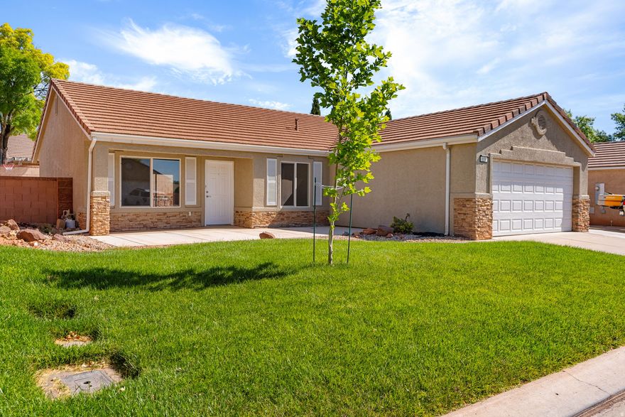 Hard-to-find 4-bedroom home in the desirable Red Rock Canyon subdivision! Priced to Sell! Fresh new carpet and paint make this move-in ready property perfect for first-time home buyers, investors, or anyone looking to enjoy the best of Southern Utah living. Enjoy stunning views of Red Mountain right from your street and easy access to outdoor recreation. Conveniently located just minutes from Gubler Park and next to the trailhead for the Ivins Desert Labyrinth. You'll also love being close to Tuacahn Center for the Arts, Black Desert Resort, and Snow Canyon State Park, with plenty of shopping, dining, and entertainment nearby. A rare opportunity in an unbeatable location! ''Information deemed reliable, however buyer to verify all information, including utilities, rental restrictions, and HOA information if applicable.''