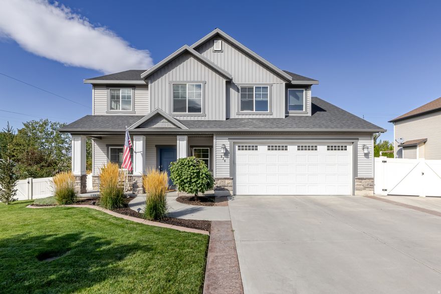 Beautiful 2-story home in sought-after River Heights offering 2,686 sq ft of living space on a .23-acre corner lot. Built in 2015, this home features 4 bedrooms upstairs, 2.5 bathrooms, an open and bright layout, granite countertops, and a spacious 3-car garage with extra length. Enjoy mountain and valley views, a fully fenced yard, and well-maintained landscaping in a quiet, established neighborhood.  Square footage figures are provided as a courtesy estimate only. Buyer is advised to obtain an independent measurement.