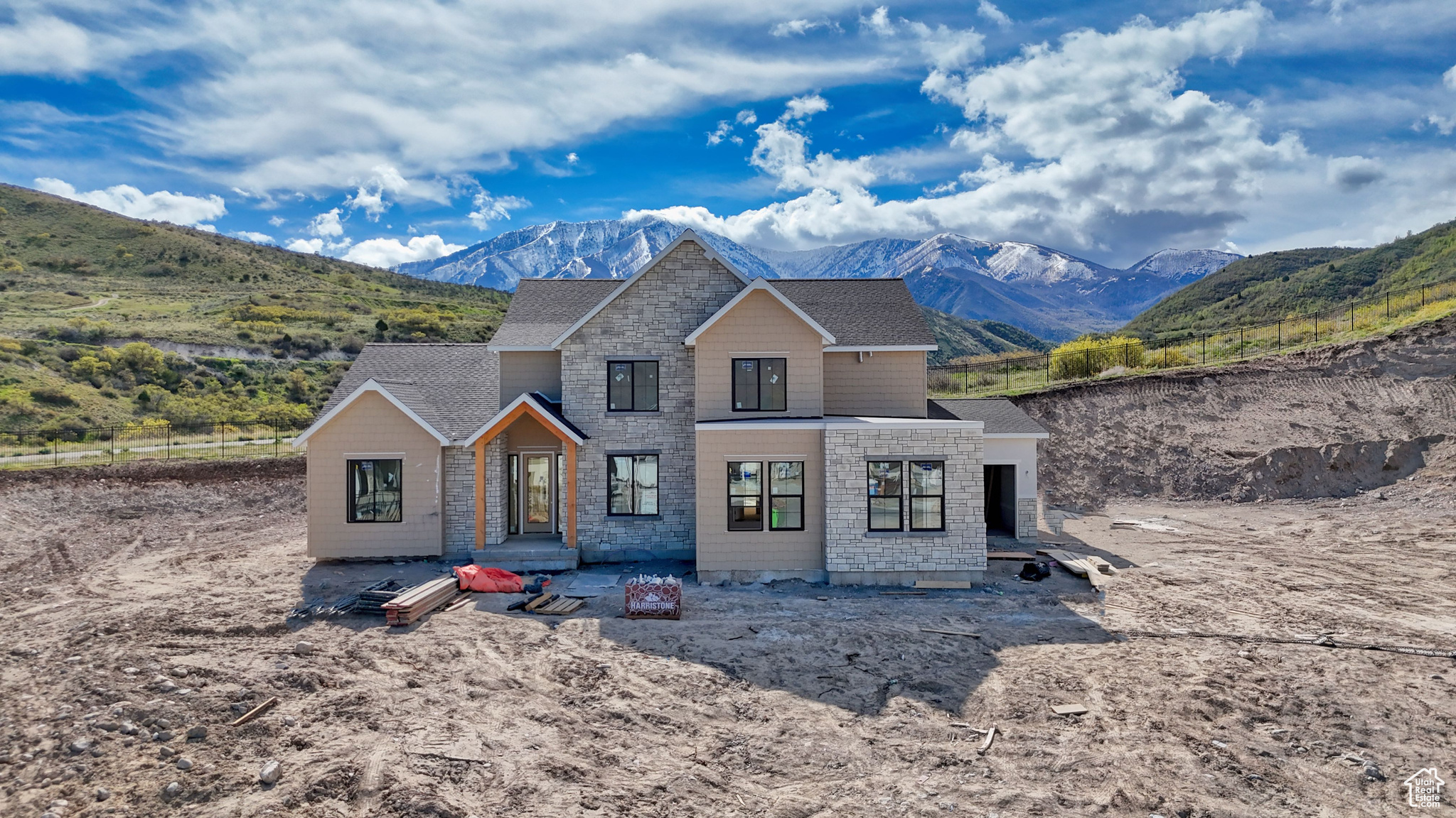 Come and see the brand new, beautiful Christine floor plan that backs up to Payson canyon and offers million dollar views and no backyard neighbors!  This home features a luxurious main floor primary suite with a large closet with custom finishes. The open floor plan has massive living spaces with tall ceilings and large windows to bring in all the light and beauty of Payson Canyon. Upstairs features a loft with a view to the living room below, with three large bedrooms and two bathrooms providing ample space for family and guests. This home is situated at the end of the cul-de-sac and shows off the beauty of Payson Canyon directly behind the large .69 acre property! This home a must see with high quality beautiful, functional spaces and high quality finishes.  Home is estimated to be complete June 17!