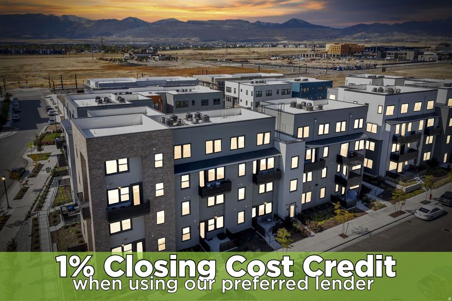 Live in the vibrant heart of Daybreak, just a short walk to the new Bees Ballpark, local restaurants, and community hotspots! This unique two-level condo features a spacious living space filled with natural light from oversized windows, a modern Kitchen with stainless steel appliances,  crisp cabinetry, and a spacious pantry. Enjoy the private balcony for morning coffee or evening relaxation. Upstairs, the primary suite offers an en-suite bath and walk-in closet, while the 2nd bedroom and full bath provide the perfect setup for a guest bedroom, library, exercise room, bedroom or home office. The HOA includes exterior building maintenance, snow removal, sewer services, water, and trash, ensuring a low-maintenance lifestyle. As part of the Daybreak community, you'll enjoy access to Oquirrh Lake, miles of walking trails, BBQ areas, fire pits, playgrounds, a community pool, clubhouse, and tennis and pickleball courts-offering endless ways to relax and connect close to home. Schedule a showing and come see this beautiful daybreak gem today!