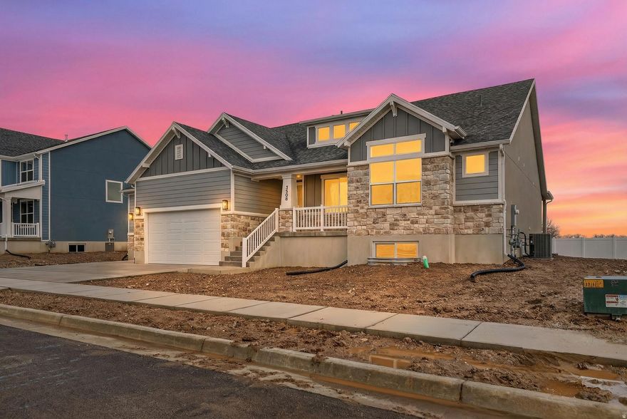 Welcome to this beautifully designed 3,774 sq ft Craftsman-style rambler, offering comfortable main-level living with stunning mountain views and room to grow. Located on a peaceful lot with no backyard neighbors, this home combines privacy, style, and future potential. Inside, you'll find 3 spacious bedrooms, 2 full bathrooms, and a functional layout with the laundry room conveniently located on the main floor. The open-concept kitchen and living area flow effortlessly to a large, covered deck, where you can relax and take in uninterrupted views of the mountains-a perfect space for morning coffee or evening gatherings. Downstairs, the unfinished basement is ready for your vision-add bedrooms, 2 bath bathrooms, a rec room, or even a home theater. It's a blank canvas that offers both future living space and built-in equity. Additional highlights include: Oversized 3-car garage with plenty of space for vehicles, tools, and storage Beautiful Craftsman exterior with timeless curb appeal Quiet setting with no rear neighbors for added privacy Quality construction and thoughtful design throughout This is the ideal home for those who want comfort now and flexibility for the future. Come see the view and envision the possibilities!