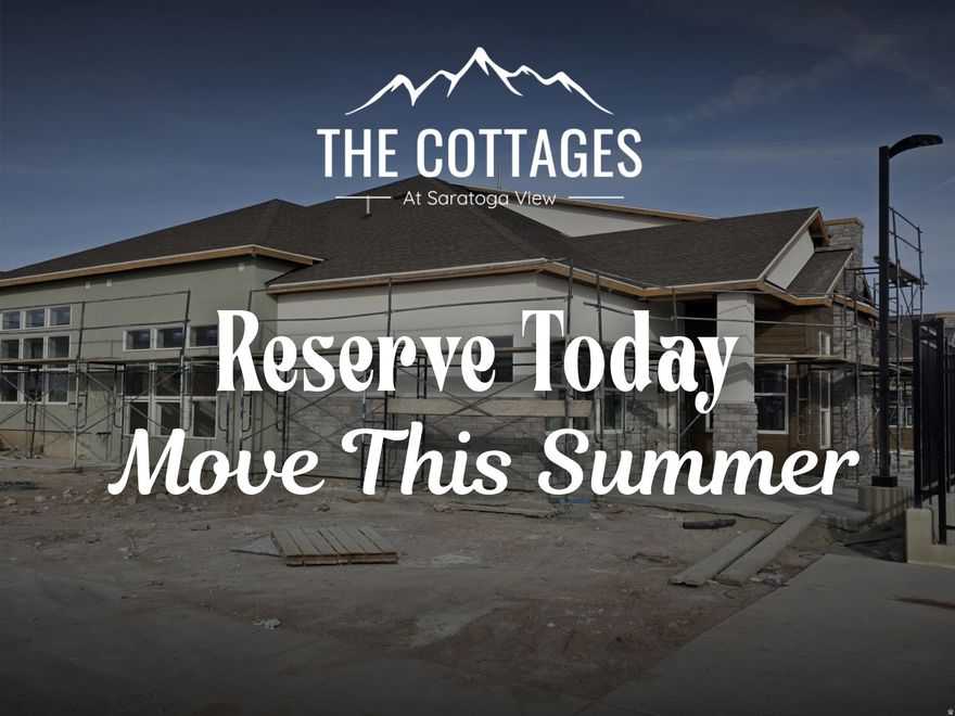 Estimated Completion Mid-March! Reserve Your Home.  Plan ahead and secure your place in Saratoga View, Saratoga Springs' newest active 55+ community.  This home is currently under construction and offers easy main-floor living, open spaces, and upgraded finishes including quartz countertops, 11-foot ceilings, tile backsplash, and a bonus loft for guests or extra space.  Enjoy beautiful mountain and lake views from your patio. Designed for comfort, accessibility, and low-maintenance living for years to come.  Photos are of a similar home with the same layout and finishes.  Stop by the model home Friday and Saturday from 123 PM, or call to schedule a private tour. More floor plans available at different price points.  1 year of HOA dues paid by seller for contracts accepted before the end of February. See listing agent for details.
