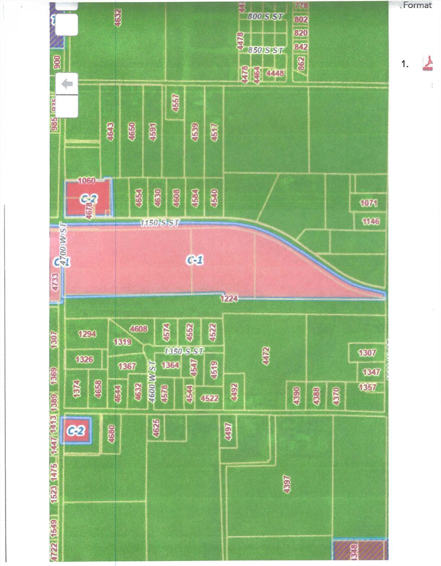 22 Acres of C-1 COMMERCIAL PROPERTY! Located right on the main corridor to Western Weber County  home of a future Inland Port along with many upcoming developments.  Approximately 4 miles west of  I-15 with over 1600ft of frontage along 12th Street and 495ft along 4700 West. Future land map shows vehicle oriented commercial. The property has great exposure, high traffic counts and is within miles of Fremont and West Field High Schools. Listing includes Tax ID numbers 15-055-0082, 15-055-0084 and 15-055-0085.