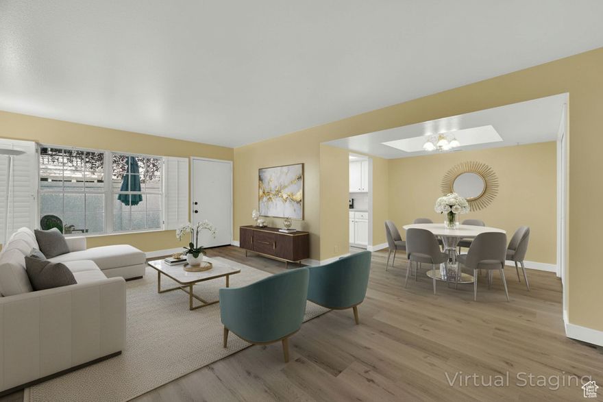 Remodeled Townhome in Old Farm!  Updated electrical, NEW 1/2 bath vanity, NEW range and custom fit microwave, NEW flooring throughout, NEW baseboards, FRESH Paint.  If you have been holding out for a 3-bedroom 2.5-bath townhome, this one was worth the wait! LVP flooring and silky new carpet make this home perfect for your design and style. The nook at the top of the stairs can be a mini workout room, art studio and/or office. So many options for storage: 2-car garage w/ storage closet and work bench, large closets in all bedrooms and massive closet in the owner's suite.  Skylight in the ensuite brightens the space. Hot water heater, furnace and a/c updated recently.  Square footage figures are provided as a courtesy estimate only and were obtained from county records. Buyer is advised to obtain an independent measurement.