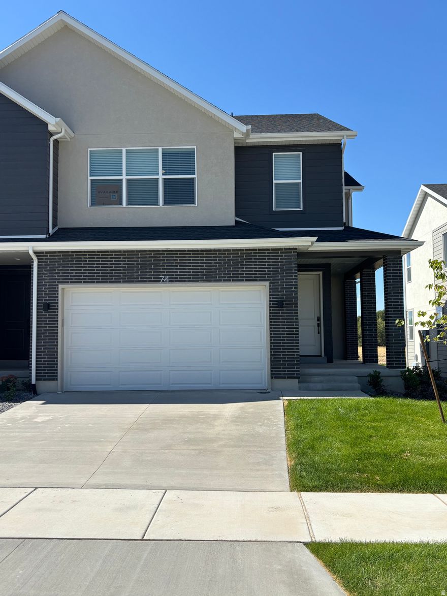 Fully finished, luxury townhome in gorgeous Mapleton. Come experience the tranquility of this amazing city. Removed from the busyness of Utah County, this community provides a quiet, yet convenient location. Tucked away in a developed community, but provides quick and easy access to shopping, restaurants, golf, and other outdoor activities. Minutes to Spanish Fork and Springville. You can't find this much square footage for this price anywhere else in Mapleton. (Photos shown are examples of a completed unit. Color Selections in photos may vary per unit). This home will be completed in May.