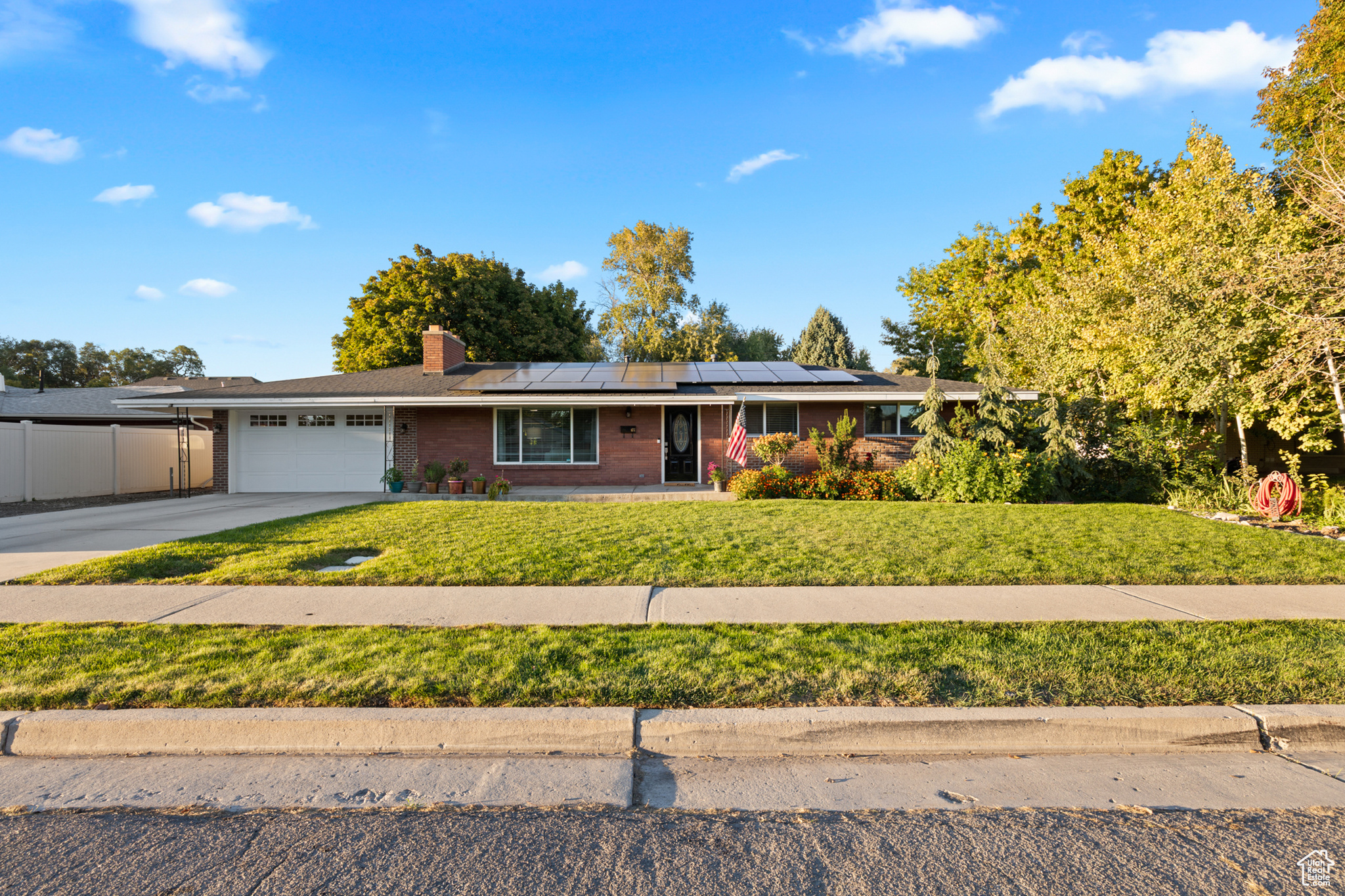 Charming, cozy, and move-in ready-this rambler in the heart of American Fork combines lifestyle with convenience of living on the east side of Utah County and it's most desirable spots. Living here means you skip the longer commutes of the west-side communities saving time in traffic and gaining hours back in your day. Inside, you'll find granite countertops, 3 updated bathrooms with new plumbing, and new water heater, water softener, water main line, roof, and solar panels and backup battery. Step outside to a large, private yard with mature landscaping that feels like your own retreat, framed by stunning mountain views. All this within walking distance of the American Fork Rec Center, top schools, and just minutes from AF Canyon, Art Dye Park, shopping, and restaurants. Buyer and Buyer's Agent to verify all.