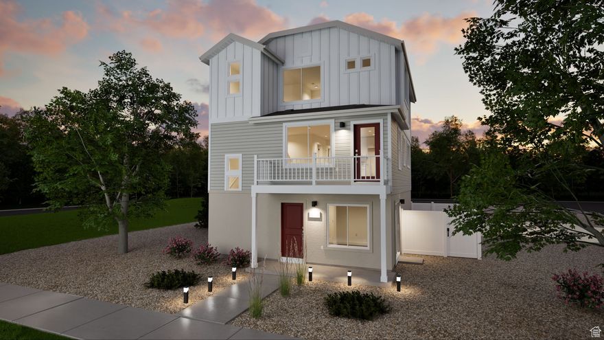 American Dream collection now selling at Wander! Affordable single family homes with 4.99% fixed FHA financing when using Seller's Preferred Lender for financing. You will not find a better value for a single family home in Utah County. The "Rand" includes a White Preferred Design Package, Washer, Dryer & Refrigerator and Whole House Blinds!   the main floor features a flex room/den, open kitchen/great room on second story with two secondary bedrooms with walk-in closets, plus an amazing primary suite on the third floor featuring a rooftop deck. Large open front porch plus balcony deck off great room and privacy fenced backyard give you plenty of spaces to enjoy outdoors.  The community of Wander features miles of walking trails, parks, community pool and more. Photos are of another home in another community. Rand Homesite 141
