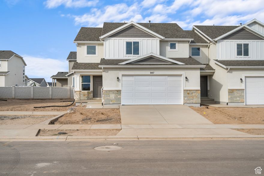 This is NOT your average townhome, you'll love the feel and finish of this HUGE home. Revere Homes has gone all out to provide one of the best values you'll find in Utah County!  This beautiful unit features 3 beds/2.5 baths, room to grow in the unfinished basement, upstairs laundry, and a master suite you'll love! Includes upgraded stainless steel appliances, white kitchen cabinets with "Driftwood Rustic Alder" island and bathroom cabinets, quartz countertops, LVP/LVT and carpet flooring, smart thermostat, and a craftsman-style exterior. Oversized 24'x24' garages are also included, which you won't find anywhere else!  Special interest rate of 5.25% for a FIXED 30-year FHA loan!!  Only available when using Seller's preferred lender, not all buyers will qualify.  Units are now complete and ready to occupy, Supra keybox access.