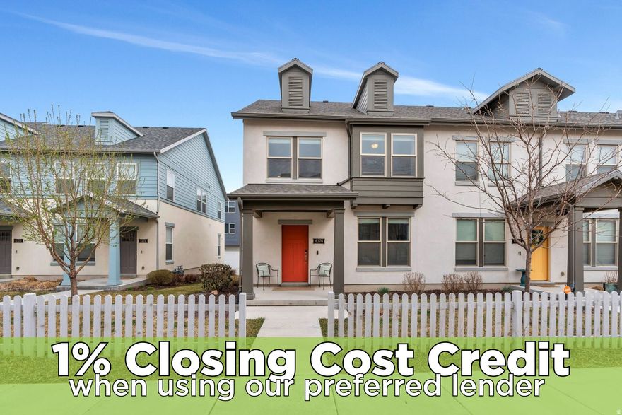 This paseo-accessed townhome offers an exceptional location in the highly sought-after Daybreak community, just moments from parks, scenic walking trails, and a short drive to shopping, dining, and entertainment.  The open-concept main level features 9-foot ceilings and a welcoming living space that flows seamlessly into the kitchen, complete with a large island with built-in sink, stainless steel appliances, quartz countertops, and stylish lighting.  Upstairs, you'll find three spacious bedrooms and two full bathrooms. The primary suite serves as a relaxing retreat with vaulted ceilings and a private ensuite bathroom featuring a double vanity. The additional bedrooms offer flexibility for a home office, fitness room, study space, or creative studio.  Residents enjoy convenient access to Bangerter Highway and I-15, making commuting a breeze, along with close proximity to Daybreak's incredible amenities. Take advantage of nearby Oquirrh Lake, offering over 67 acres of scenic beauty with opportunities for kayaking, paddleboarding, fishing, and miles of walking and biking trails.  Don't miss the opportunity to own this beautiful home in one of the area's most vibrant communities. Schedule your private showing today!