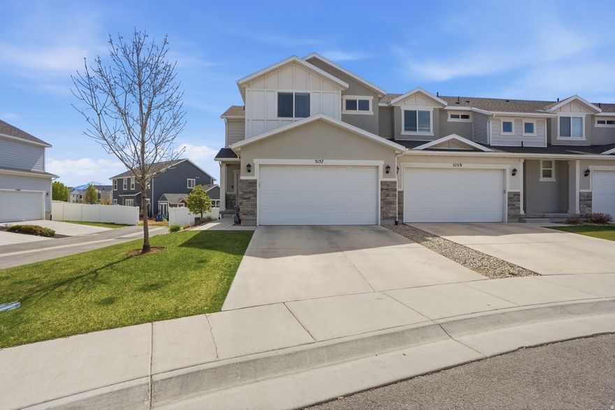 Motivated sellers! Can pay some CC if necessary! Don't miss this immaculate 4-bedroom, 2.5-bath end-unit townhouse in the highly sought after Herriman Towne Center community! Filled with natural light, this home offers is warm and inviting throughout! The open-concept kitchen and family room feature beautiful cabinetry, quartz countertops, and upgraded stainless steel appliances-all included for the new owner. Durable luxury vinyl plank flooring runs throughout the main level, adding both style and functionality.  Upstairs, the spacious primary suite includes a walk-in closet and a private bath with a walk-in shower. The basement is 90% finished and offers flexible space for a family room, theater, or additional bedroom, and is already plumbed for a full bathroom.  Enjoy a fully fenced, low-maintenance backyard with xeriscaping. As an end unit, this home boasts one of the best lots in the community, with extra side yard space and added privacy.  Conveniently located within walking distance to the library, JL Sorensen Recreation Center, and Crane Park-where you can enjoy a seasonal skating rink in the winter, plus food trucks and a farmers market in the summer!  Please allow a minimum of 2 hours notice for showings. Thank you!