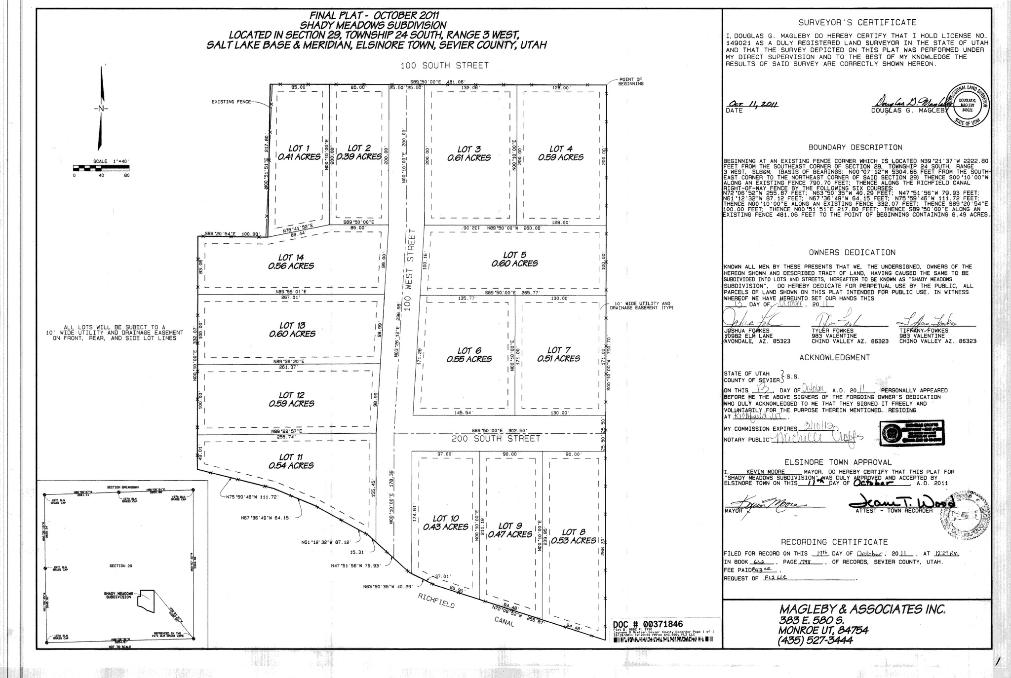 SHADY MEADOWS SUBDIVISION - Land