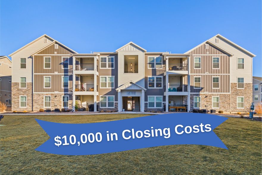 What makes this home special? First off, you'll enjoy peaceful views overlooking the common areas, along with access to a community pool and clubhouse just steps away. You also benefit from Wildflower Lake amenities, including pickleball courts, playgrounds, and a brand-new dog park. Ideally located just off the newly connected Mountain View Corridor, commuting is a breeze while still enjoying a neighborhood feel. As an added bonus, the sellers are offering $10,000 in buyer concessions, which can be used toward an interest rate buy-down or down payment assistance- making this an exceptional opportunity to step into homeownership. Plus the one-car garage is an end stall, providing extra space and convenience compared to others.