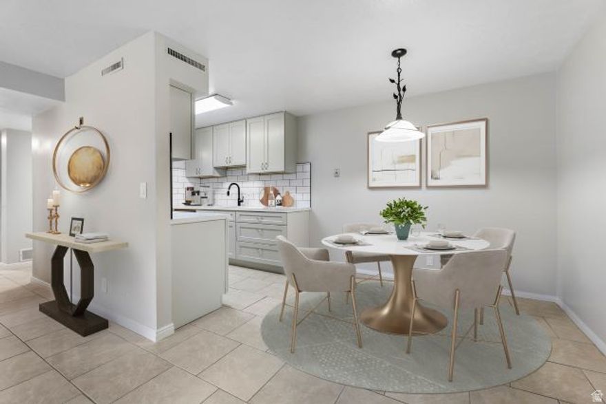 Location, location, location! This beautifully updated, single-level two-bedroom condo offers the perfect blend of privacy and convenience. Tucked away in a quiet neighborhood, yet just seconds from State Street, Fashion Place Mall, and the I-215 on-ramp, the access to shopping, dining, and recreation is truly hard to beat. Inside, you'll find a light and bright floor plan featuring a brand-new kitchen and updated primary bath, large windows, and sliding glass doors that fill the home with natural light. Neutral paint and carpet create a clean, move-in-ready feel throughout. A full-size washer and dryer are conveniently included in the unit. Enjoy a fully fenced backyard complete with a patio and additional storage-an uncommon and highly desirable feature for condo living. The community offers secure building access, beautifully maintained landscaping, a pool, tennis courts, and a clubhouse.