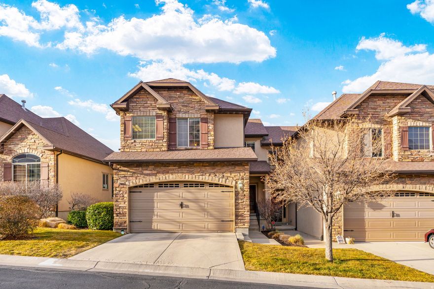 Wake up to breathtaking views of the entire Salt Lake Valley from this immaculate Draper townhome in the highly sought-after Traverse Chateaux community. Perfectly positioned to capture sweeping valley and mountain views, this home offers both luxury and convenience. Access I-15 in just 3 minutes and enjoy close proximity to The Point-Draper's upcoming mixed-use development. Inside, you'll find recent upgrades ensuring move-in-ready comfort. The home features a brand-new water heater (2025), sleek new power blinds throughout, and a newer furnace and AC system.  The finished walkout basement offers versatile space perfect for a home office, guest suite, or entertainment area. The main floor features a welcoming living room and kitchen creating an ideal space for everyday living, entertaining and an inviting atmosphere. The large windows and deck make it a perfect spot to soak in those stunning valley views with your morning coffee or to just relax in the evening, making every day in this home feel like a getaway. This townhome puts you minutes from Silicon Slopes, top-rated schools, and world-class outdoor recreation. This home delivers the perfect blend of mountain lifestyle and urban convenience. Don't miss your chance to call this beauty home!  Square footage figures are provided as a courtesy estimate only. Buyer is advised to obtain an independent measurement. Information is deemed reliable but buyer to verify all information.