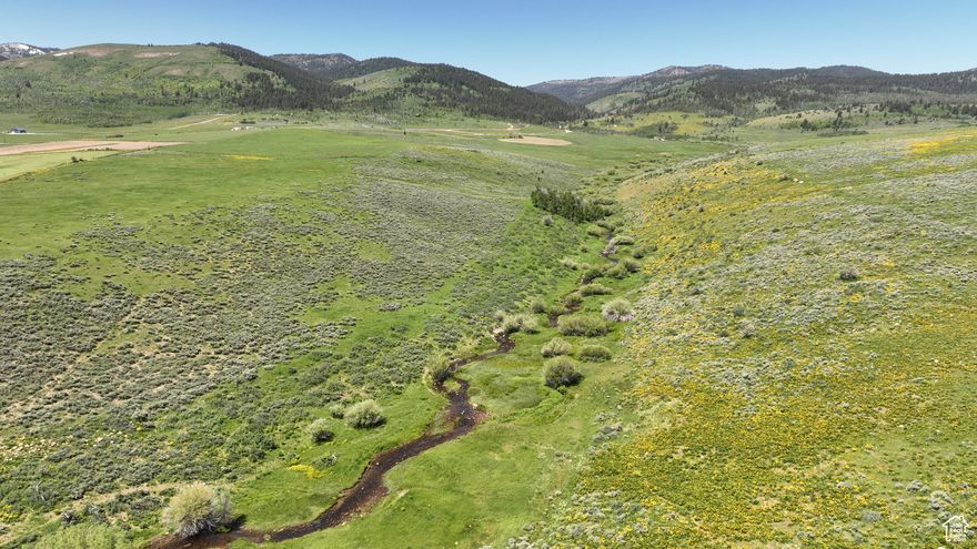 High Country Homestead Opportunity with Creek, Spring and Power --  3 contiguous parcels  * Year-round county-maintained access * Overhead power along roads * Year-round creek with stock water rights * Spring with culinary water rights * Perimeter fencing  * Surveyed 5-acre parcel * Tucked in the rolling hills of the Bear River Mountain Range, this gem offers an oasis escape with a year-round creek, county road access with overhead power and views as far as the eye can see.  Conveniently located off State Highway 36, less than thirty minutes from Bear Lake, this Emigration Creek property comprises three contiguous parcels, which provide privacy and the perfect blend of grazing, recreation and homesteading potential.   Whether you're seeking a private homesite, a second home retreat, or functional ground for livestock, this property delivers.  The front five-acre parcel has been surveyed and is perfectly positioned for a future homesite with Emigration Creek frontage and a stock water right.  An 1800's granary stands tall against the aspen grove reminiscent of days gone by.  Sawmill Road provides year-round county-maintained gravel / dirt road access with approximately 263 feet of frontage.  Overhead power runs along the road, offering convenient utility access. This parcel flat to gradual sloping and comes with a dedicated culinary water right sourced from a spring located on the adjoining one hundred ten acres.  In addition, it provides deeded easement access to that larger tract of land south of Emigration Creek.  This fosters a seamless transition between homestead and pasture.  The adjacent one hundred ten acres stretch across varied terrain, ranging from open flats and gentle hillsides to moderate slopes with perimeter fencing for grazing.  Carpeted with native pasture grasses, pockets of fragrant sagebrush, wildflowers, and a healthy aspen grove, this land offers both utility and natural beauty.  It's an ideal canvas for grazing livestock, creating riding trails, or simply enjoying peaceful hikes through your own high-country acreage.  Year-round Emigration Creek flows for approximately a quarter mile through the property, providing a valuable live water source for livestock and recreation. The property holds a stock water right from the creek and also features a spring that provides culinary water rights and feeds the stream, further enhancing water availability.  Access to the northern portion of the property is available off the same year-round county road and via a seasonal gravel/dirt road.  Overhead power runs along the road, providing future infrastructure opportunities.    Float fish or swim along the nearby Bear River and return to warm up by a campfire and enjoy wildlife viewing from the privacy of your own backyard.  Relax to the gentle sounds of the aspen leaves rustling in the breeze and the babbling brook as it gingerly meanders through the property.   The nearby Cache National Forest offers and outdoor recreation paradise with miles of dirt roads and trails to experience horseback riding, backpacking, mountain biking, cruising in ATVs and big game hunting.  Winter access requires a snow machine, opening the door to a magical winter wonderland adventure snowmobiling, fat tire biking, cross country skiing and snowshoeing.    Whether you're envisioning a self-sufficient homestead, a second home in a quiet valley, or a functional grazing and recreational property, this land offers the rare combination of live water, usable topography, and essential infrastructure, plus the tranquility and timeless beauty of a mountain setting.