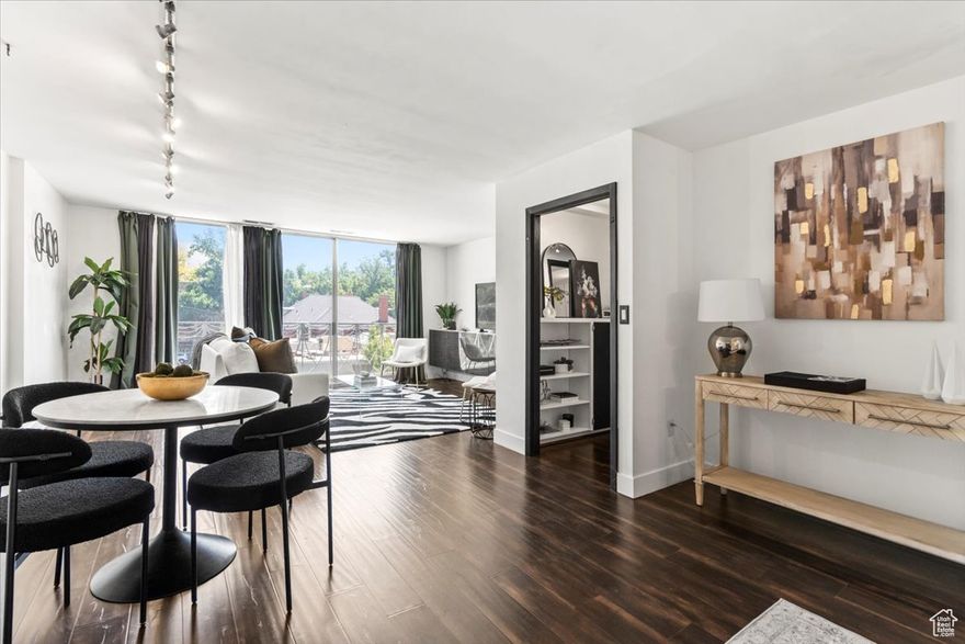 With east facing floor-to ceiling windows, double ovens, all new luxurious vinyl plank flooring, kitchen sink, paint, and stove top, this Historic Bonneville Tower home feels like a retreat in the center of the city. Walk to downtown or the University of Utah and take in the energy and vitality of the neighborhood. For those days when sanctuary calls, the 4th floor seclusion and security with a majestic view of the mountains will satisfy. This is Salt Lake City's first high-rise residential building and the historic charm lives today. Google Fiber is ready to be activated for work from home. Because units share walls, ceilings and floors, the unit is extremely efficient (owner pays an average of only $50/month for electricity. Water, sewer, gas, and insurance are included in HOA.)