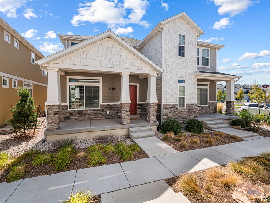 This spacious twin-home is the perfect place to call home. Open layout with 9' ceilings, large eat-in kitchen island, granite countertops, and extra windows adding ample amount of natural light. Upstairs features 2 primary suite bedrooms and bathrooms, walk-in closet, office space, and laundry. 3rd bedroom in basement with full bathroom. 2-car garage and driveway with plenty of room for vehicles. NEW carpet just installed. Tankless hot water heater.  Seller including refrigerator, washer, and dryer in sale. The Wander community features miles of beautifully landscaped walking trails, pool, multiple parks, and community gardens. You cannot beat this location! Less that 10 minutes to freeway, walking distance to Patriot Park, new restaurants, shopping, and Costco just down the road. This home and neighborhood are a true gem!