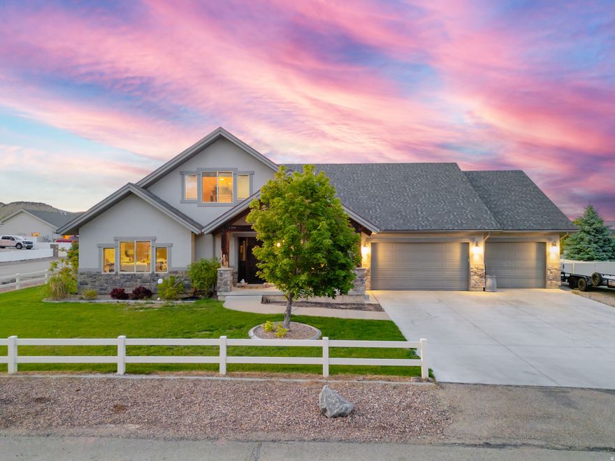 Welcome home to this beautiful two-story featuring 5 bedrooms, 3 bathrooms, 2 spacious family rooms, and a 3-car garage. Designed for both comfort and entertaining, this home offers a stunning covered back patio perfect for relaxing evenings while enjoying breathtaking mountain views from the exquisitely landscaped backyard. The updated kitchen showcases new cabinets, elegant quartz countertops and plenty of space for gathering and hosting. Many upgrades including new water heater and a completely new AC system installed within the last few years. With generous living space, thoughtful updates, and luxurious outdoor living, this home offers the perfect blend of comfort, style, and functionality. Square footage figures are provided as a courtesy estimate only and were obtained from previous MLS. Buyer is advised to obtain an independent measurement.