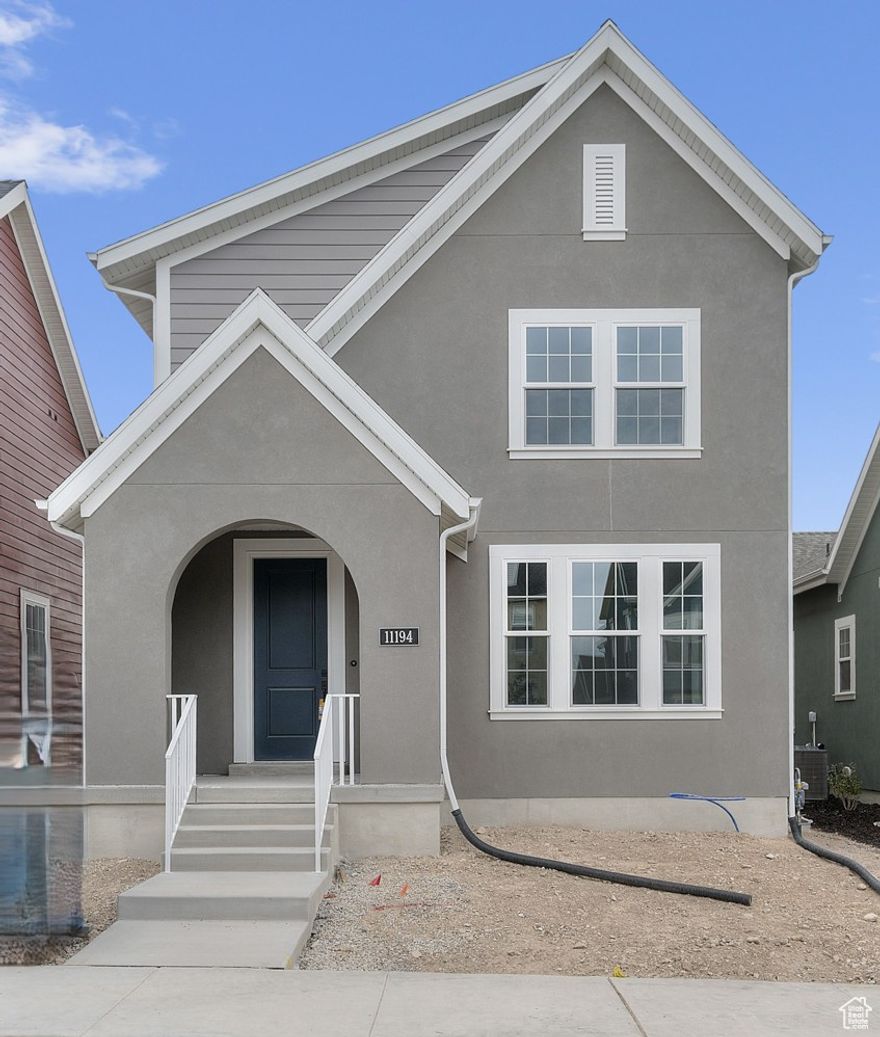 Brand new beautiful home in a great Daybreak community! This gorgeous Auburn European home offers a stylish and functional layout with a chef's kitchen with gray laminate cabinets, quartz countertops, and tile backsplash, with stainless steel gas appliances. The interior is finished with laminate hardwood, vinyl tile, and carpet flooring, enhanced by can lighting and Craftsman base & casing for a clean, refined look. This home includes energy-efficient options, a tankless water heater, and a metal stairway railing for both durability and design. The owner's bathroom showcases cultured marble shower surrounds with black matte hardware, adding sophistication to the retreat. Offering a free basement finish promotion! The Auburn European is the perfect combination of style, efficiency, and comfort making it the perfect home!