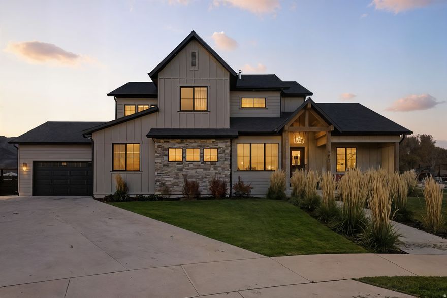 Framed by sweeping mountain vistas and surrounded by hiking and biking trails, this almost new residence in the prestigious Indian Summer neighborhood is within a five minute walk of Midway restaurants.  The location captures the beauty of its natural surroundings with a unique combination of privacy and stunning views from nearly every room. The main level features a luxurious primary suite and a bright, versatile home office. The open living area centers around a striking gas fireplace-perfect for relaxed evenings after a day exploring the outdoors. Upstairs, three spacious bedrooms and a generous family room offer comfort and flexibility for family or guests.  Step outside to a beautifully landscaped, fenced backyard with a patio and gazebo-an inviting setting for outdoor dining and entertaining. A natural gas hookup makes it easy to enjoy grilling in every season. A three-car garage and dedicated workshop provide abundant space for vehicles, recreation gear, and creative pursuits.  Perfectly situated near Midway's charming shops, fine dining, and premier recreation destinations, this home embodies the essence of mountain luxury-where comfort, elegance, and nature unite in a quiet cul-de-sac setting.