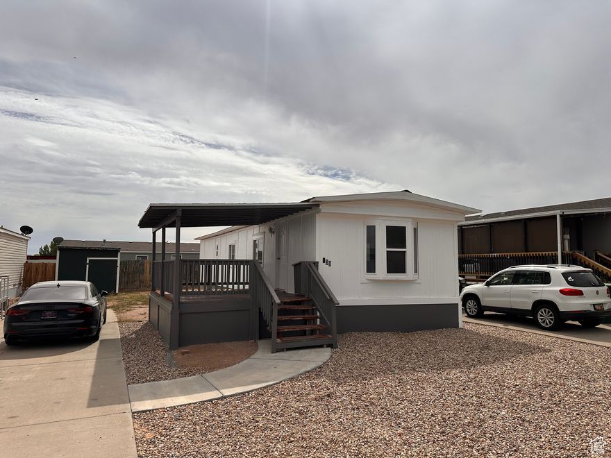 Updated 2-bed, 1-bath mobile home in Vernal with new flooring, new kitchen, and new roof. Just outside the city, offering quiet living with close access to schools, shopping, and amenities. Great for a residence or rental investment.  Lot rental $550/month with water/sewer included