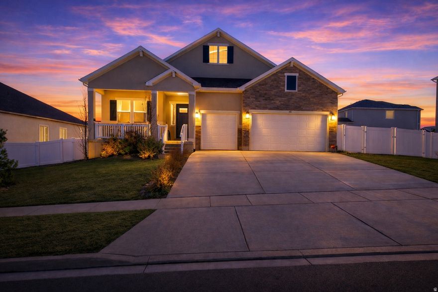 Why build when you can step into this former Richmond American model home, thoughtfully designed and beautifully appointed with all the bells and whistles all ready to go for you?   This residence offers a comfortable, highly functional layout paired with high ceilings, tall doors, and high-end finishes throughout, creating a light-filled and elevated living experience. The gourmet kitchen anchors the home and is perfectly suited for entertaining, flowing seamlessly into 2 gathering spaces and out to a covered patio through oversized sliding glass doors that blur the line between indoor and outdoor living. Enjoy scenic views and nearby walking trails along the shoreline, making this home as inviting outside as it is inside.  Designed with hosting in mind, the basement features a spacious layout ideal for parties and entertaining, complete with a second kitchen. A three-car garage, all window treatments included, and thoughtful designer touches throughout reflect the quality and attention expected from a model home. This property truly feels like a new build, but with the benefit of every upgrade already included. .Square footage figures are provided as a courtesy estimate only and were obtained from County records. Buyer is advised to obtain an independent measurement. This is a rare opportunity to own a showcase home with luxury, comfort, and entertaining at its core.