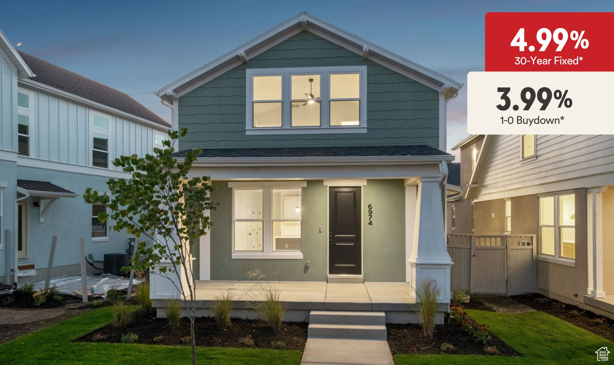 **3.99% RATE BUYDOWN: Qualifies for 3.99% for the first year and 4.99% PERMANENT buydown!! (call agent for details)** Welcome to the Fairview - where comfort, style, and community come together. Ideally located just around the corner from The Watercourse and a community park. Enjoy enhanced privacy and and open feel thanks to the community green space directly in front of the home, creating a scenic, park-like setting right outside your door. A spacious west facing front porch invites you to relax and take in the peaceful mornings or stunning evening skies, while a side patio offers a more secluded outdoor area- perfect for letting out the dog and grilling in the summer. Inside, the dining room features a custom built-in banquette, adding charm and functionality. The vaulted ceiling in the primary suite adds a touch of grandeur, and a gas range makes the kitchen a delight for home chefs. You'll also find premium touches throughout: upgraded flooring and finishes, a 220 outlet in the garage for an electric vehicle or tools, and convenient roll-out trash drawers in the kitchen. Plus, with a 2-year builder warranty and a 10-year structural warranty, you'll enjoy lasting quality and peace of mind for years to come! Schedule a showing today and don't miss the opportunity to own this beautiful home in Daybreak! ***Model Home Sales office located at: 6656 W Key Largo Way. Buyer and buyer's agent to verify all information.