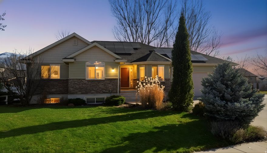 Welcome home to this beautifully maintained property, ideally located in a highly sought-after neighborhood and tucked away in a quiet cul-de-sac. From the moment you arrive, you'll appreciate the stunningly landscaped yard, the convenience of a large RV pad, and the enhanced curb appeal provided by permanent exterior lighting. As you step Inside, the home offers a thoughtfully designed layout, including a newly finished basement featuring a custom wet bar with a sink that is perfect for entertaining. Recent upgrades include a new roof, new water heater, and new AC, providing comfort and peace of mind for years to come. The private backyard is a true retreat. Featuring a covered patio, garden boxes, and an outdoor shed, making it ideal for relaxing, hosting gatherings, or enjoying outdoor hobbies. Adding even more value, the home features paid-off solar panels, offering excellent energy efficiency and long-term savings. This move-in-ready home seamlessly combines style, functionality, and an unbeatable location. Don't miss your opportunity to make it yours.