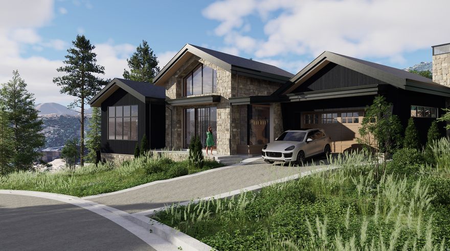 Located in the prestigious Skyridge community overlooking Jordanelle Reservoir, this beautifully designed mountain-modern home offers refined finishes and effortless access to Deer Valley's new East Village. The exterior blends natural stone, vertical cedar siding, and black metal roofing, creating a striking yet timeless alpine design. Inside, expansive windows capture mountain views while filling the home with natural light. The open-concept living area features vaulted wood ceilings, custom millwork, and a dramatic stone fireplace, creating a warm and inviting space for gathering. The kitchen showcases custom cabinetry, a contrasting island, elegant stone countertops, and designer fixtures, blending style and functionality. A private primary suite with spa-inspired finishes offers a relaxing retreat, while additional bedrooms and thoughtfully designed spaces provide comfort for family and guests. Residents enjoy easy access to skiing at Deer Valley, boating on Jordanelle Reservoir, golf, and year-round recreation, making this home the perfect balance of luxury, design, and mountain lifestyle.