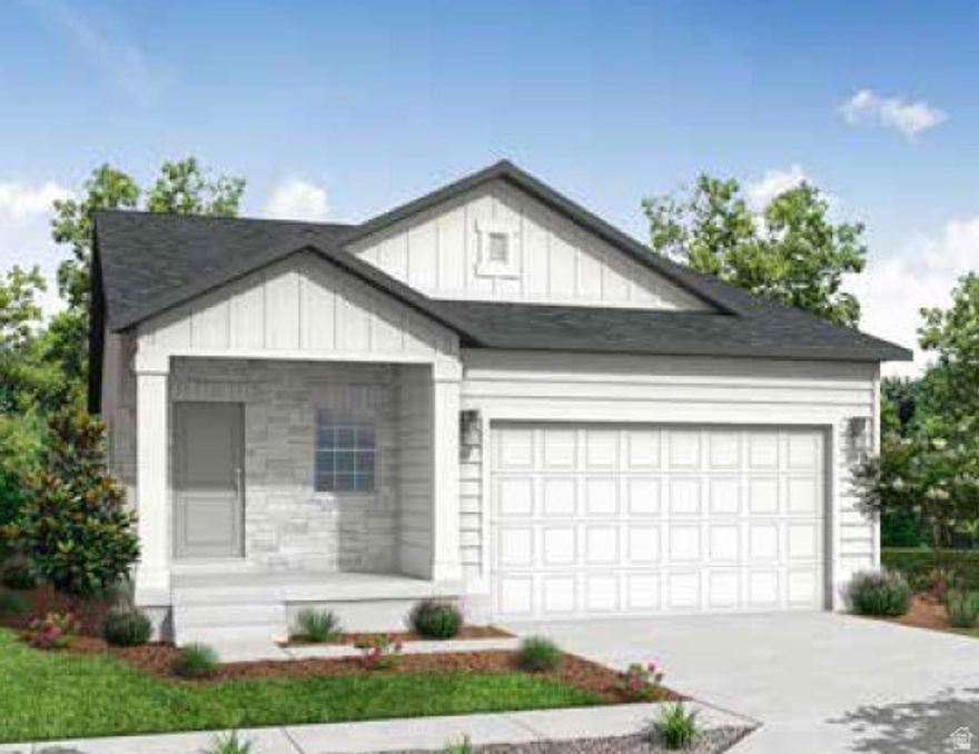 The Gardiner rambler combines modern finishes with thoughtful craftsmanship throughout. The kitchen features white laminate cabinetry, quartz countertops, and stainless steel gas appliances, offering both style and functionality. Flooring includes laminate hardwood, vinyl tile, and carpet, creating a balance of durability and comfort across the home. This residence is built with 9-foot basement foundation walls and enhanced by can lighting and convenient Christmas light outlets. Energy-efficient options include a tankless water heater designed to help reduce utility costs. Finishing touches include Craftsman-style base and casing and elegant two-tone paint throughout. The owner's bathroom offers a sleek walk-in shower with glass doors and satin nickel hardware, providing a refined and relaxing retreat. Comes with water-wise front yard landscaping for easy care maintenance!