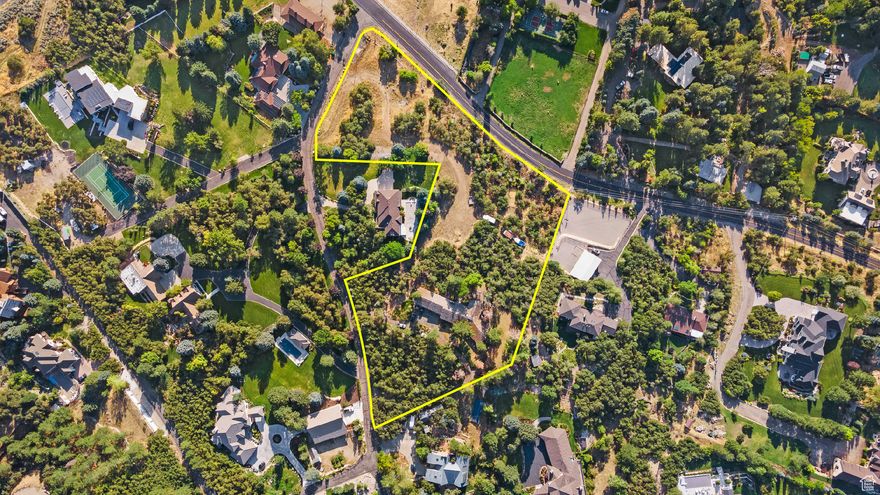Exquisite 4-Acre Development Opportunity in Prestigious Hidden Ridge. Introducing an unparalleled opportunity to acquire a truly exceptional 4-acre parcel within the highly esteemed Hidden Ridge enclave in Sandy. This distinguished corner lot, prominently situated at the entrance off Dimple Dell Road, has been meticulously held within the same family for five decades, embodying a rare blend of heritage and potential. Envision the limitless possibilities this property affords: construct an opulent estate, undertake a sophisticated remodel, or subdivide into four 1-acre parcels, with the potential for re-zoning to accommodate even smaller lots. Salt Lake County has sanctioned the land for 1-acre divisions, enhancing its versatility. Indulge in the proximity to world-renowned ski resorts such as Alta, Snowbird, Solitude, and Brighton, all within easy reach for winter enthusiasts. Explore nearby majestic trails, including Bell Canyon, Big Cottonwood Canyon, and the Bonneville Shoreline Trail, all offering stunning natural beauty. This prime location also provides convenient access to high-end shopping, gourmet dining, and vibrant entertainment options. Seize this extraordinary chance to secure a premier piece of real estate in one of Utah's most coveted neighborhoods. Arrange a private viewing today and begin crafting your vision for a luxurious lifestyle amidst the scenic splendor of Hidden Ridge. Square footage figures are provided as a courtesy estimate only and were obtained from county record. Buyer is advised to obtain an independent measurement.