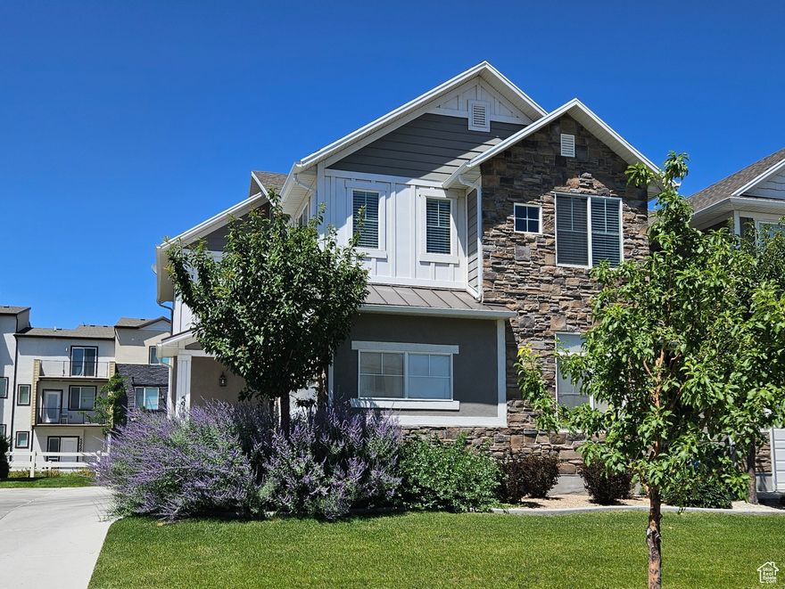 Step into comfort and convenience with this beautifully designed 4-bedroom home featuring a versatile loft, 3.5 baths, and a great room. The open-concept floor plan provides an abundance of space and storage. This home includes beautiful granite countertops, a water softener, and a walk-in master closet. Located in a peaceful neighborhood just steps from the elementary school, this home offers the ideal blend of tranquility and community convenience. Right off of Mountain View Corridor, you have quick access to the whole Salt Lake Valley.  HOA includes snow removal, trash removal, and lawn maintenance.   All information is provided as a courtesy estimate including HOA information and square footage figures. Buyer is advised to obtain an independent measurement.