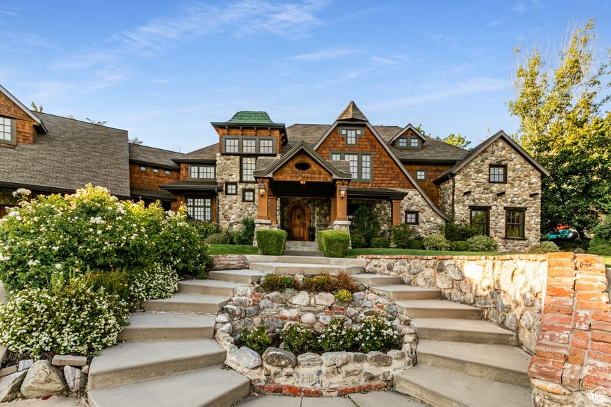 The quaint feel of old town Farmington with tree-lined streets has a has a hidden masterpiece.  This custom estate has history and character uniquely situated with privacy and elegance.  You'll love the quiet location with large trees, a dedicated garden area, fruit trees and expansive backyard with pool for entertaining.  The detached garage  built in the 1800's is an experience. The fully finished home has a second kitchen in the basement fir a potential ADU. There is also a mother-in-law suite on the second floor that is inviting with views and privacy.  Sleep peacefully with a whole home Generac Generator.  The location is wonderful with close access to Farmington Pond, Farmington Canyon, Lagoon and Station Park.