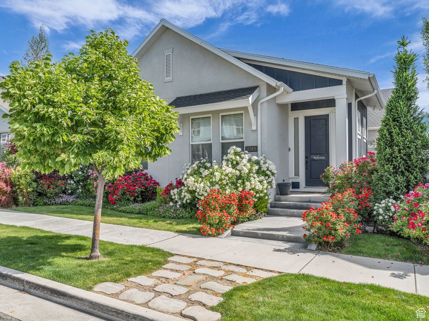 Privacy and flexibility define this Daybreak rambler! The main floor features a primary suite, a second bedroom with private bath, and an office that can be enclosed to create another bedroom. Downstairs, two large bedrooms also have their own baths, perfect for guests, teens, or extended family. Backyard is ready for entertaining with fire pit, built-in BBQ, Mature landscaping, and hot tub hookup. Live near Highland Park with pickleball, Biscotts Caf, the HOA pool, and vibrant community events Plus easy access to the new DownTown Daybreak and the Ballpark at America First Square.