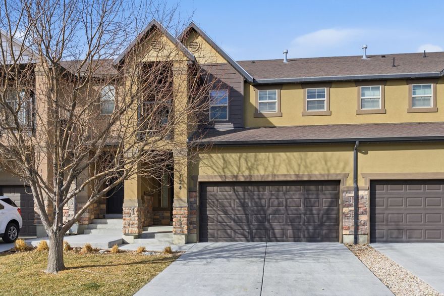 This move-in-ready townhome in Saratoga Springs sits moments from Lehi's tech hub and offers easy access to I-15, Mountain View Corridor, Redwood Road, dining, shopping, entertainment, Costco, and Silicon Slopes employers. Enjoy a bright, open-concept living area, seamless family room-to-kitchen flow, brand-new carpet, a private primary bedroom balcony, and a fully fenced backyard for rare townhome privacy. Additional perks include generous bedrooms, modern finishes, a large driveway with extra parking, and easy walking distance to the scenic Jordan River Trail. Nestled in one of Utah County's fastest-growing areas with nearby parks, schools, and amenities-perfect for low-maintenance living or smart investment. Schedule your showing today!