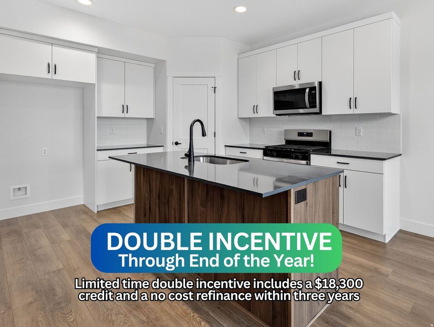 Striking new townhomes in Plain City's newest and most amazing community, JDC Ranch! Built with industry leading quality, inside and out, and world-class design, these townhomes are raising the bar. Come see the large kitchens, oversized garages, room to entertain, massive primary suite/closet/bathroom, roomy bedrooms, and abundant storage throughout. ***LIMITED TIME through end of year $18,300 incentive with use of preferred lender. Includes a no-cost refinance within three years*** Square footage figures are provided as a courtesy estimate only and were obtained from building plans. Buyer is advised to obtain an independent measurement.