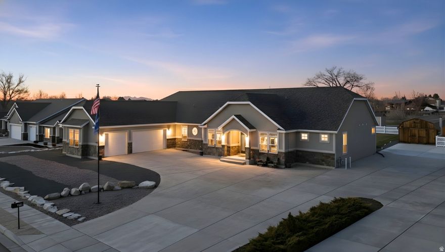 Don't miss out on this beautifully maintained, thoughtfully custom-built home offering the perfect blend of comfort, space, and functionality-it will not last long. Situated on a generous 0.85-acre lot with stunning mountain views, this property provides the ease of all one-level living. Inside, you'll find two spacious living areas-ideal for both relaxing and entertaining. Designed for its setting, primary living spaces are oriented toward the rear for added privacy. Triple-pane windows and Icynene insulation create a quiet, energy-efficient interior. A large driveway offers ample parking and easy access without backing into the road. The home includes all appliances, making it truly move-in ready. Outside, enjoy a large patio (hot tub included) and a detached workshop-perfect for hobbies, storage, or additional workspace. Original design selections and build details are available. A rare combination of space, convenience, and scenic surroundings. Square footage figures are provided as a courtesy estimate only and were obtained from county records. Buyer is advised to obtain an independent measurement. Square footage figures are provided as a courtesy estimate only and were obtained from county website.  Buyer is advised to obtain an independent measurement.