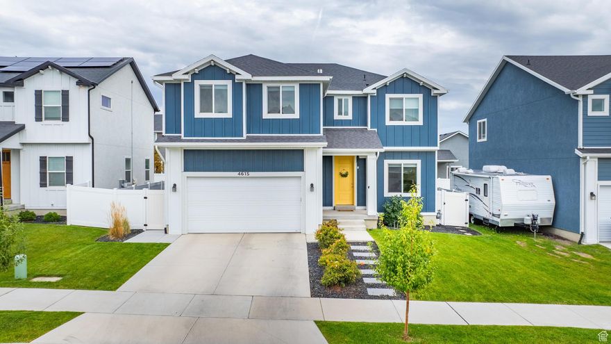 NEW PRICE! Offered by its ORIGINAL OWNER, this beautiful Flagship Homes Redwood Model with tons of builder upgrades, a FENCED BACKYARD and OWNED SOLAR is ready for you to call home. It sits in the middle of a neighborhood right BETWEEN TWO SCHOOLS, and the sense of community and connection is apparent as soon as you drive up. The main floor offers a natural gathering space designed for hosting or quiet nights in. The front room OFFICE gives options: a work-from-home setup, a music room, or a sitting and visiting area. The kitchen is anchored by a FARMHOUSE SINK and an OVERSIZED PANTRY with enough space to stock for any season. Upstairs, the laundry is conveniently located near the bedrooms. A LOFT FLEX SPACE adds room for homework, lounging, or curling up with a good book before bedtime. In the primary suite, you'll find a LUXURIOUSLY OVERSIZED WALK-IN CLOSET, an UPGRADED JETTED TUB, and SEPARATE SHOWER, your own corner of calm. The basement isn't just storage, it's a future canvas for growth. And when the day calls you outdoors, you can relax and entertain in your private backyard, or enjoy the ample mountain BIKING TRAILS and NEIGHBORHOOD PARKS just around the corner. Savvy home buyers will take note of the owed solar panels, a WATER SOFTENER, and 220V IN THE GARAGE. The small HOA fee is well worth having access to wonderful, maintained amenities such as a COMMUNITY POOL, club house, biking and hiking trails and more. Don't miss this one! Contact the listing agents or your favorite local Realtor for a private showing, or we'll see you at the open house Saturday.   All information including square footage figures are provided as a courtesy estimate only. Buyer advised to independently verify all information.