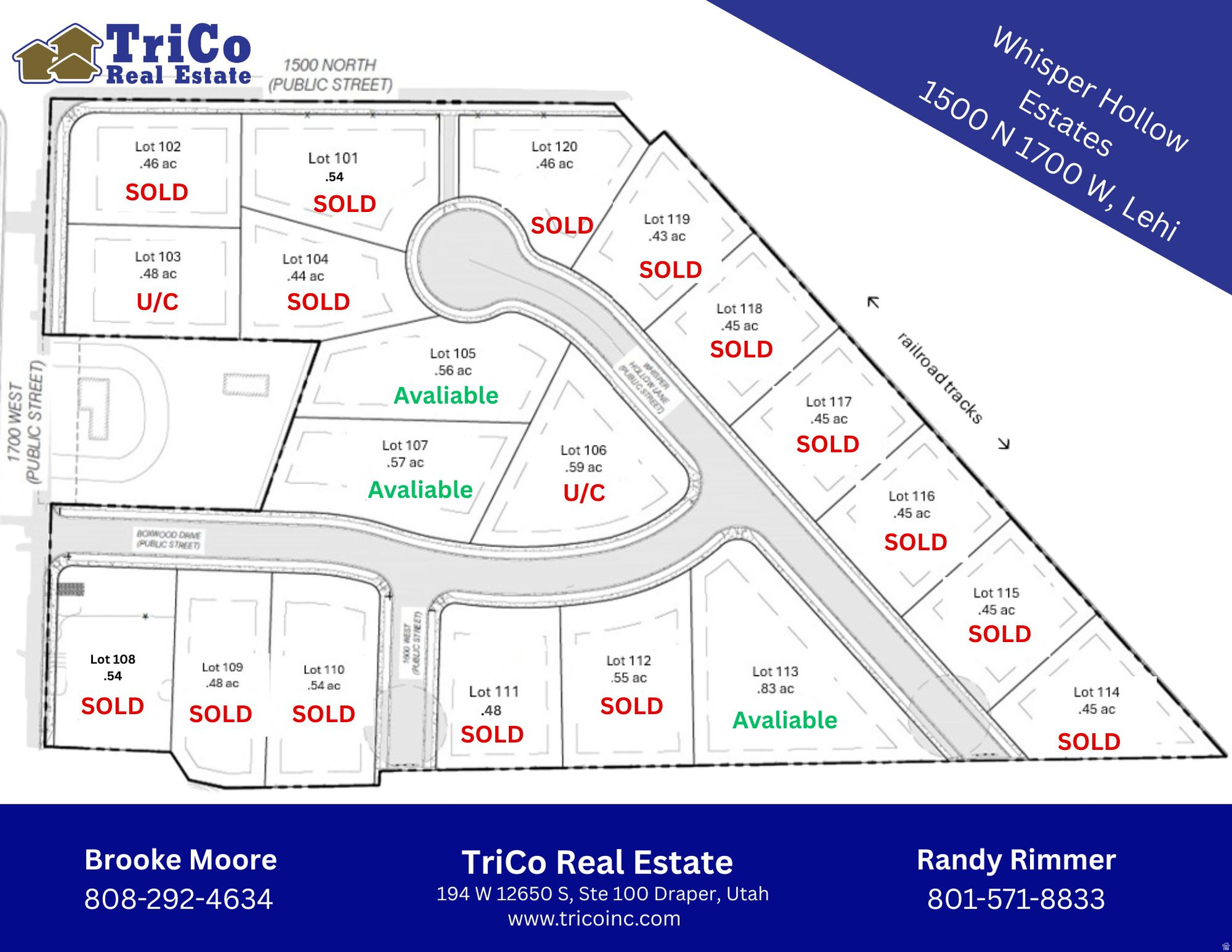 WHISPER HOLLOW ESTATES - Land