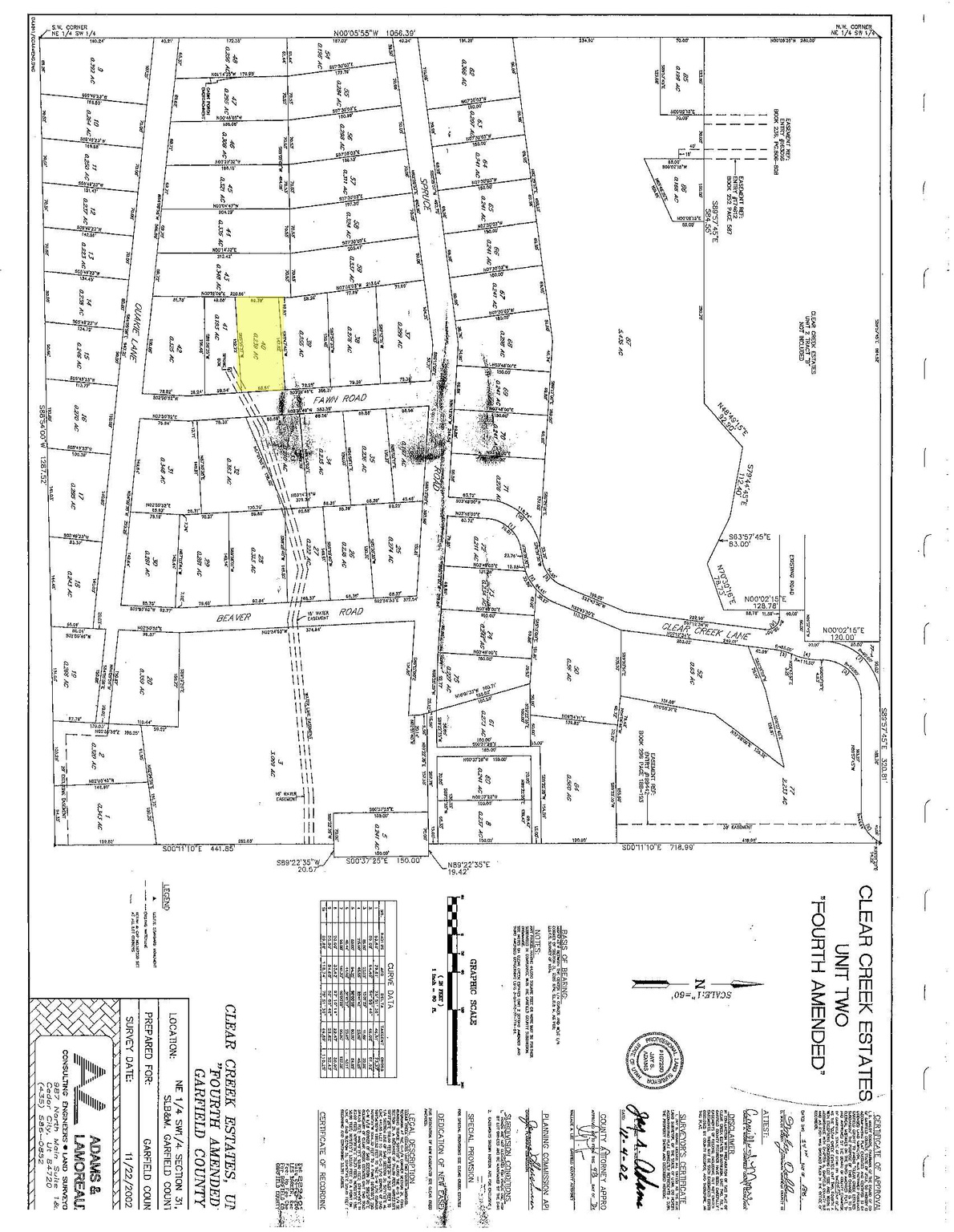 CLEAR CREEK ESTATES - Land