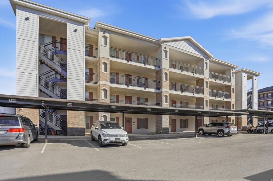 Beautifully maintained 2-bedroom, 1-bath condo in a highly convenient Orem location offering comfort, value, and stunning views. Situated on the second floor, this bright and inviting home is filled with natural light and features sweeping views of Utah Valley, Utah Lake, and the majestic Timpanogos Mountains-perfect for enjoying incredible sunrises and sunsets. The well-designed floor plan includes a spacious living and dining area that flows seamlessly into the kitchen, complete with modern appliances, ample cabinet space, and a bar-height counter ideal for casual dining or entertaining. Both bedrooms are generously sized with large closets and oversized windows, while the full bathroom features clean, timeless finishes with a tub/shower combination. The home also includes in-unit laundry and dedicated parking for added convenience. Residents enjoy great community amenities, including a playground, basketball court, sand volleyball court, and open green spaces perfect for relaxing or gathering with friends and family. Located within walking distance to grocery stores, restaurants, and everyday conveniences, and just minutes from UVU, I-15, and major employers in Silicon Slopes, this condo offers exceptional accessibility and lifestyle. The low HOA fee includes high-speed fiber internet, water, sewer, and garbage, helping keep monthly expenses manageable while providing outstanding value. A fantastic opportunity for first-time buyers or anyone looking to own rather than rent in a great location. Schedule your showing today!