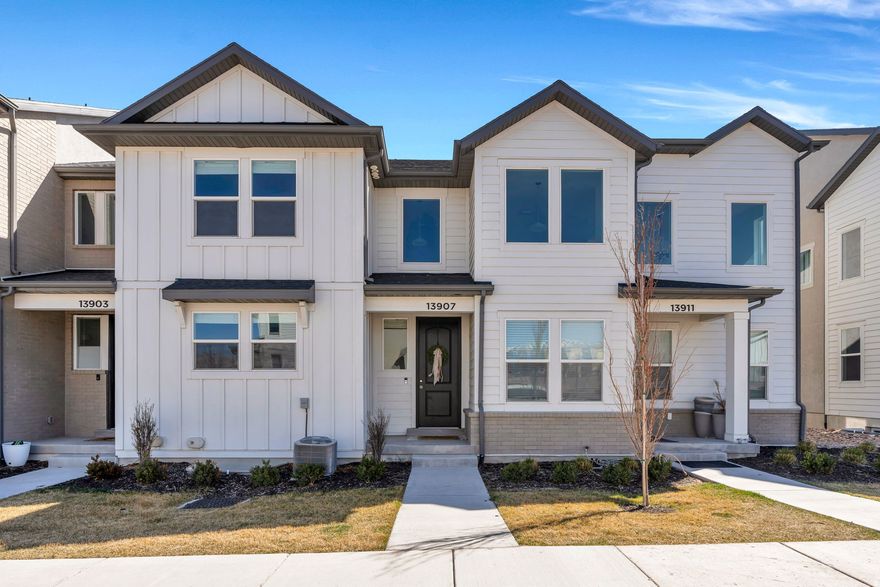 LOCATION, UTILITY, BEAUTY! This 3 bedroom, 2.5 bathroom, upgraded townhome has it all! Let's start with LOCATION: We sit just a few minutes from downtown Herriman with local favorites such as North Italia, Taqueria Chungas, and Golf Fish Asian Bistro and Sushi! We're also just around the corner from the 85 for easy access to downtown Salt Lake and Utah County. Mountain Ridge High School is also just a few blocks away! Next, UTILITY: We have 3 large bedrooms, 2.5 bathrooms, and 2,370 Sq Ft. The large 2 car garage has plenty of room for storage, as well! The clubhouse also has a pool and gym for homeowners to enjoy, as well! Last, but not least, BEAUTY: The home was built with builder upgrades throughout, including quartz countertops, dual vanity in the primary, a large walk-in closet, and abundant natural light throughout! Please, come by, take a look and become Mountain Ridge's proudest new owner!