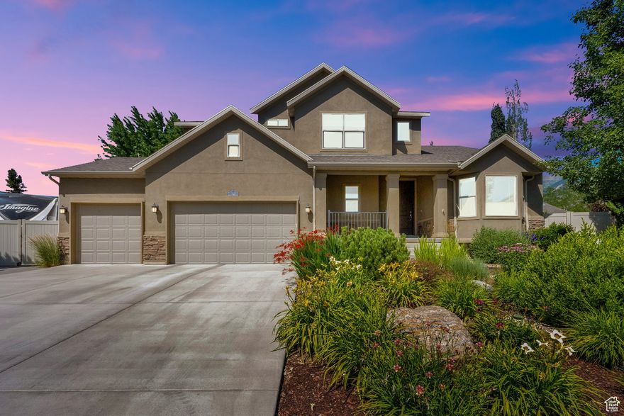 OPEN HOUSE 9/13, 11-1. HUGE PRICE IMPROVEMENT! Welcome to this beautiful, move-in ready two-story home with a fully finished basement, nestled in a highly desirable Pleasant Grove cul-de-sac. Enjoy a peaceful and private backyard retreat featuring an oversized patio and lush, mature landscaping, perfect for relaxing or entertaining. Inside, you'll find brand-new carpet throughout and soaring 9-foot ceilings on both the main level and in the finished basement, creating a spacious and open feel. Take in the stunning mountain views from multiple rooms and enjoy the quiet charm of one of Pleasant Grove's most sought-after neighborhoods. This home offers the perfect blend of comfort, style, and location, ready for you to move in and make it your own.