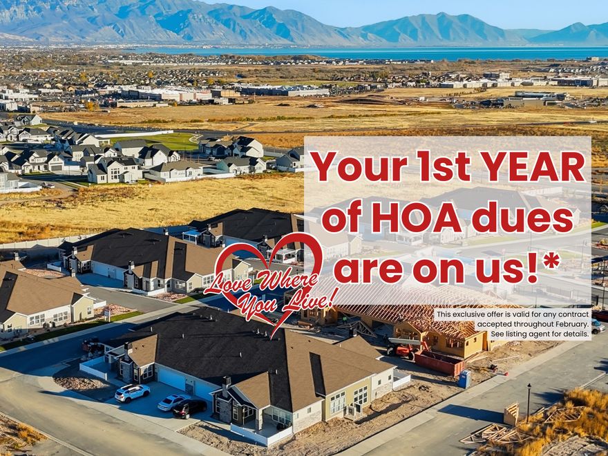 Enjoy the first year of HOA dues on us! Reserve now for a March move-in at Saratoga Springs' premier 55+ community.* This thoughtfully designed 2-bedroom home offers the perfect balance of comfort, style, and convenience, ideal for those ready to simplify without sacrificing quality. Located in the heart of this vibrant city, the community offers easy access to shopping, dining, entertainment, and neighborhood amenities, making it easy to stay connected and active. Currently under construction with estimated completion mid-March, this home will feature timeless, modern finishes including quartz countertops, tile backsplash, and stainless steel appliances. The open-concept floor plan with vaulted ceilings fills the space with natural light, creating an inviting setting for everyday living or hosting family and friends. Every detail is designed for low-maintenance living, giving you more time to enjoy what matters most. This is a wonderful opportunity to secure a brand-new home in a welcoming, active community that supports both independence and connection. Visit our model home, open Friday and Saturday from 123 PM, or call to schedule a private tour. Additional floor plans are available at a variety of price points. Seller is offering 1 year of prepaid HOA dues for any contract accepted before the end of February. See listing agent for details.
