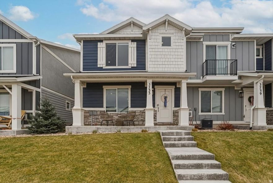 Built in 2022, this immaculate 3-bedroom, 2-bath townhome offers a bright and modern living space. The open-concept main level features a stylish kitchen with stainless steel appliances, while the upper level includes a convenient laundry room near all bedrooms. As an end unit, this home provides extra privacy and natural light. The home also features a two-car garage and access to incredible HOA amenities, including a pool house, clubhouse, and five pickleball courts. Centrally located with quick access to shopping, dining, and the interstate, this home combines comfort and convenience in one perfect package.  Square footage figures are provided as a courtesy estimate only.  Buyer is advised to obtain an independent measurement.