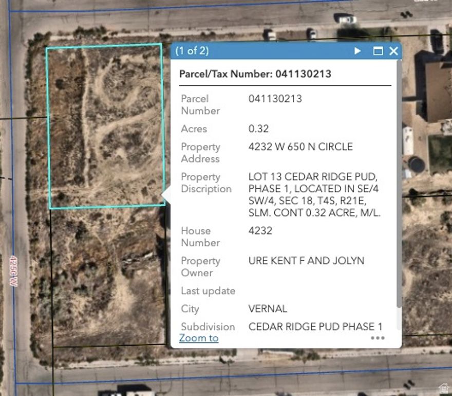 lot 13 in Cedar Ridge Subdivision
