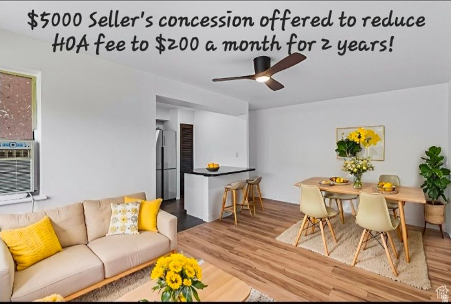 NEW PRICE! SELLER OFFERING $5000 TO OFFSET HOA FEE.  To assist future Buyer, Seller's concession will reduce HOA fee to $200 a month for two years. An amazing buy for this little charmer in SL City's Historic District, just across the street from the University of Utah! Students and professionals will love the bright, airy space with stunning east-facing mountain views offering the perfect mix of convenience, privacy, and modern upgrades. Enjoy easy walks to parks, art galleries, restaurants with TRAX and UTA stops just minutes away. Move right in to freshly painted walls, LVP flooring, and contemporary kitchen. Amenities include assigned parking, controlled building access, a private storage unit, and a 24-hour on-site laundry room.